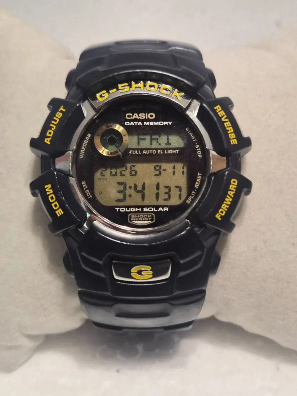 Casio G Shock Digital Blue and yellow